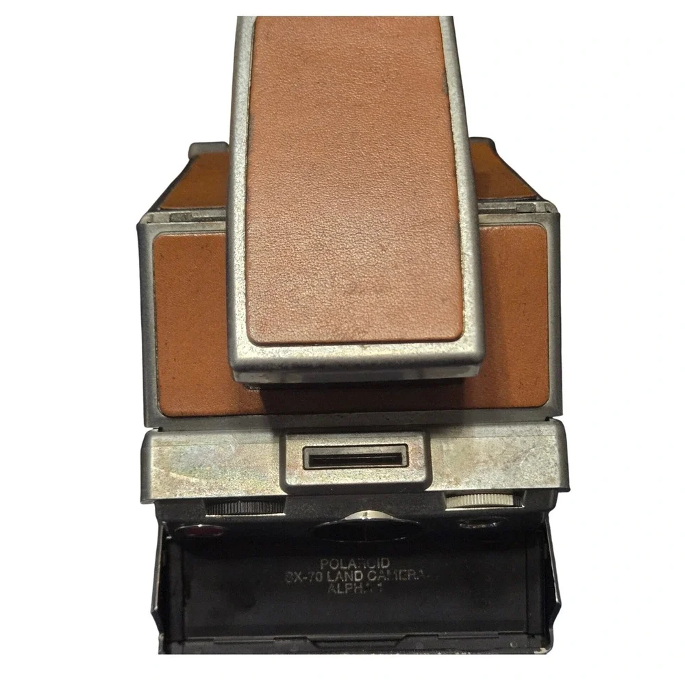 Polaroid SX-70 Alpha 1 Land Camera 1977 Tan Leather Silver Vintage Instant SLR